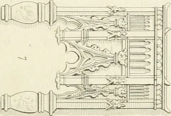 An illustration from The architectural antiquities of Great Britain : represented and illustrated in a series of views, elevations, plans, sections, and details, of various ancient English edifices : with historical and descriptive accounts of each, 1807, leaf 154