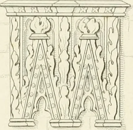 An illustration from The architectural antiquities of Great Britain : represented and illustrated in a series of views, elevations, plans, sections, and details, of various ancient English edifices : with historical and descriptive accounts of each, 1807, leaf 154