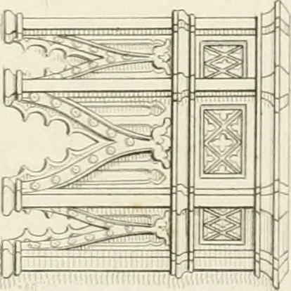 An illustration from The architectural antiquities of Great Britain : represented and illustrated in a series of views, elevations, plans, sections, and details, of various ancient English edifices : with historical and descriptive accounts of each, 1807, leaf 154