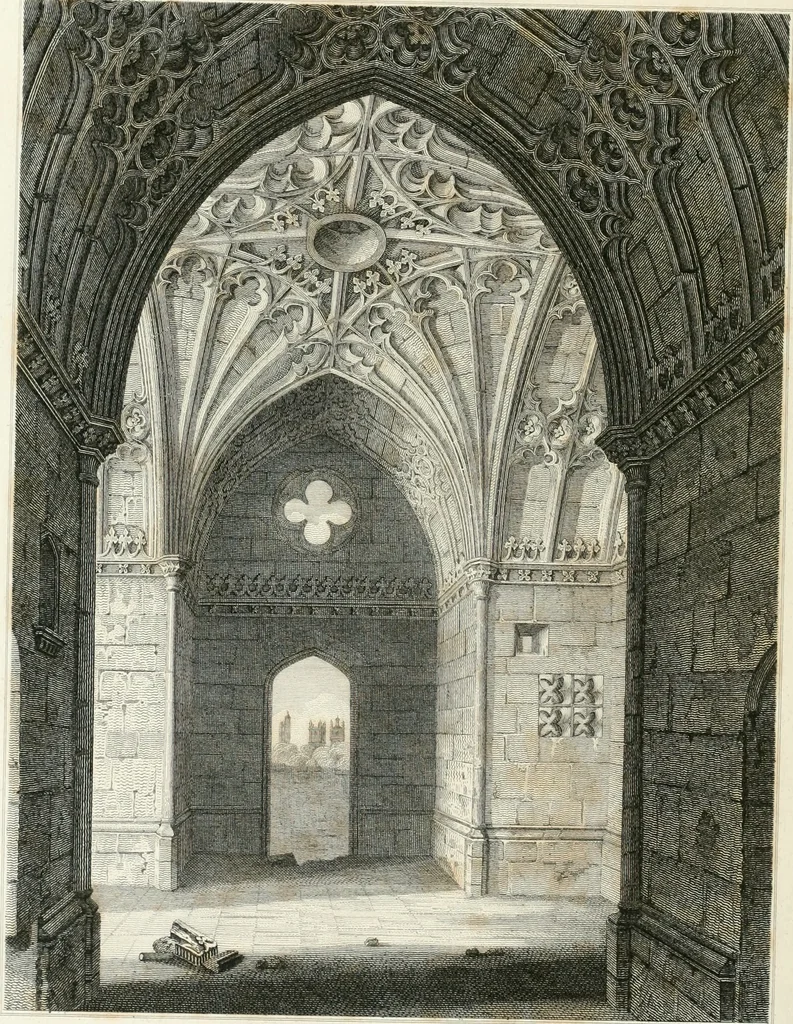 An illustration from The architectural antiquities of Great Britain : represented and illustrated in a series of views, elevations, plans, sections, and details, of various ancient English edifices : with historical and descriptive accounts of each, 1807, leaf 175