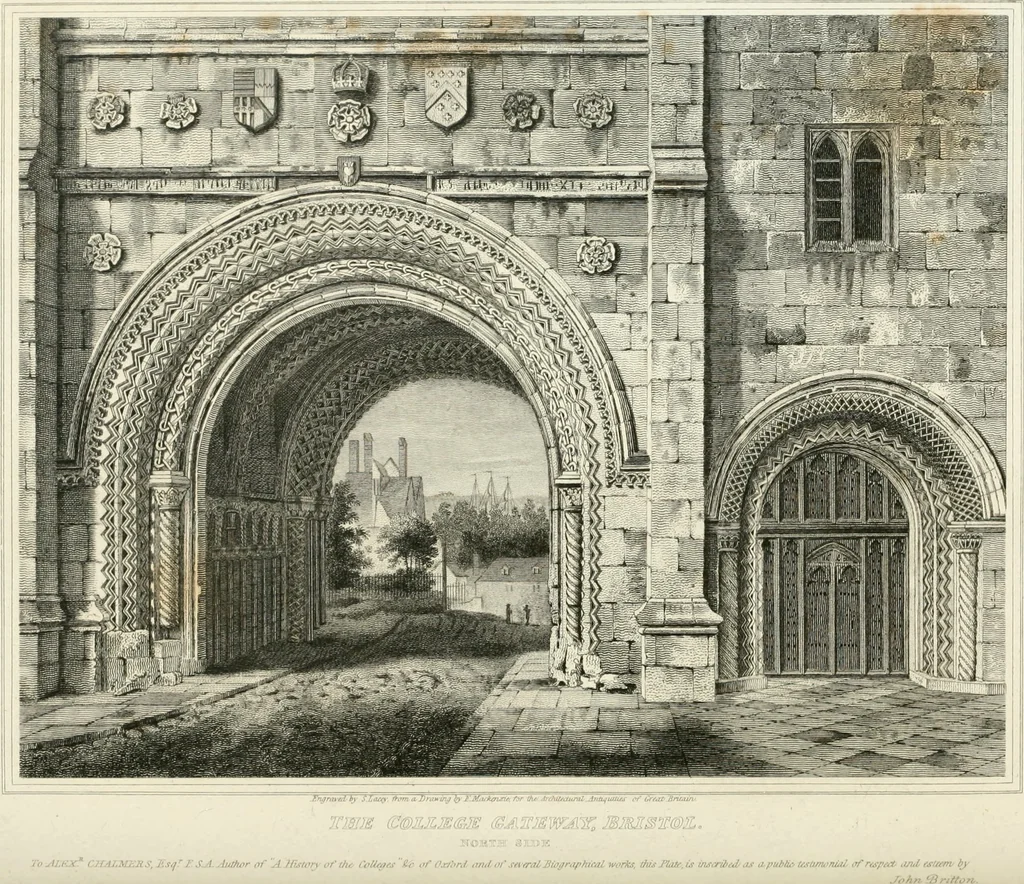 An illustration from The architectural antiquities of Great Britain : represented and illustrated in a series of views, elevations, plans, sections, and details, of various ancient English edifices : with historical and descriptive accounts of each, 1807, leaf 183