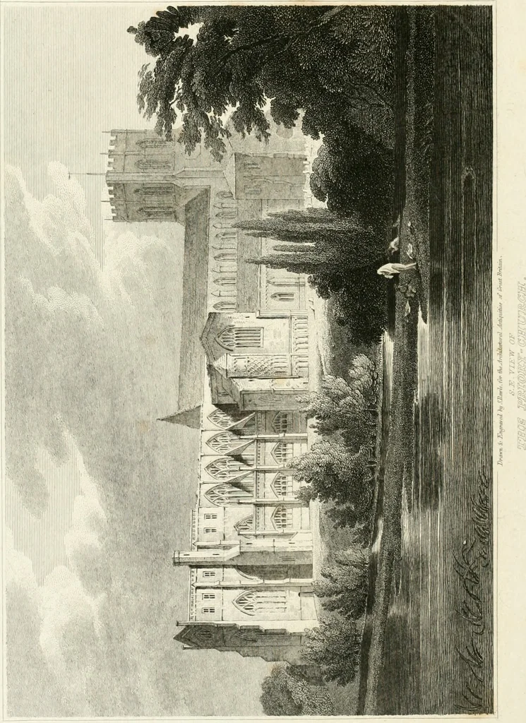 An illustration from The architectural antiquities of Great Britain : represented and illustrated in a series of views, elevations, plans, sections, and details, of various ancient English edifices : with historical and descriptive accounts of each, 1807, leaf 197