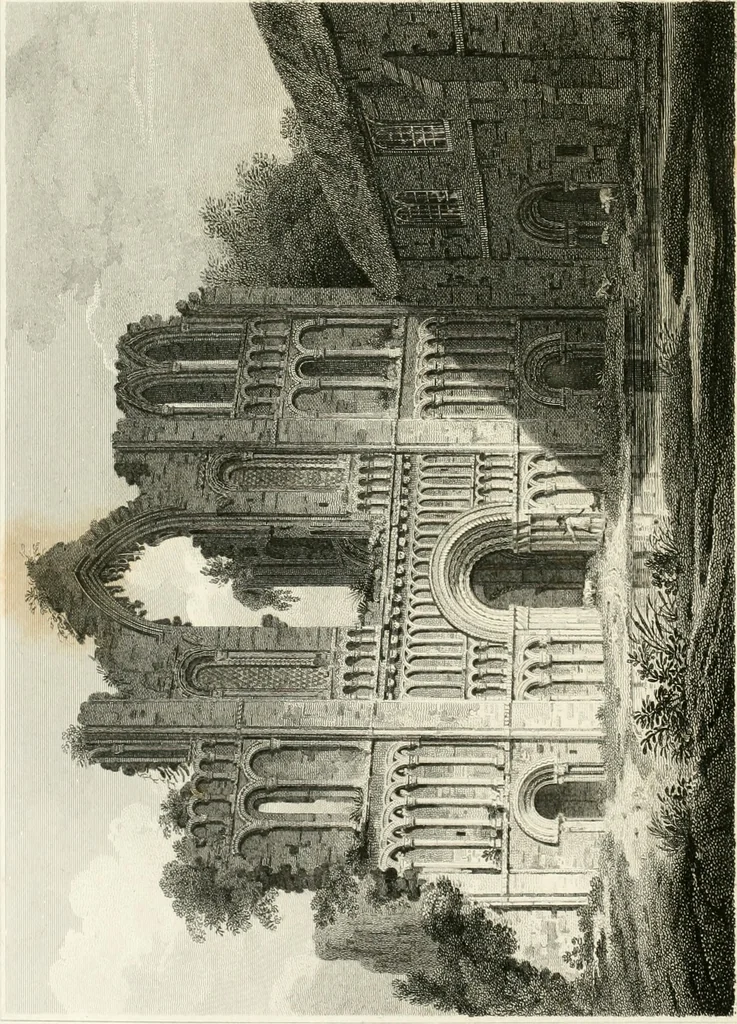 An illustration from The architectural antiquities of Great Britain : represented and illustrated in a series of views, elevations, plans, sections, and details, of various ancient English edifices : with historical and descriptive accounts of each, 1807, leaf 21