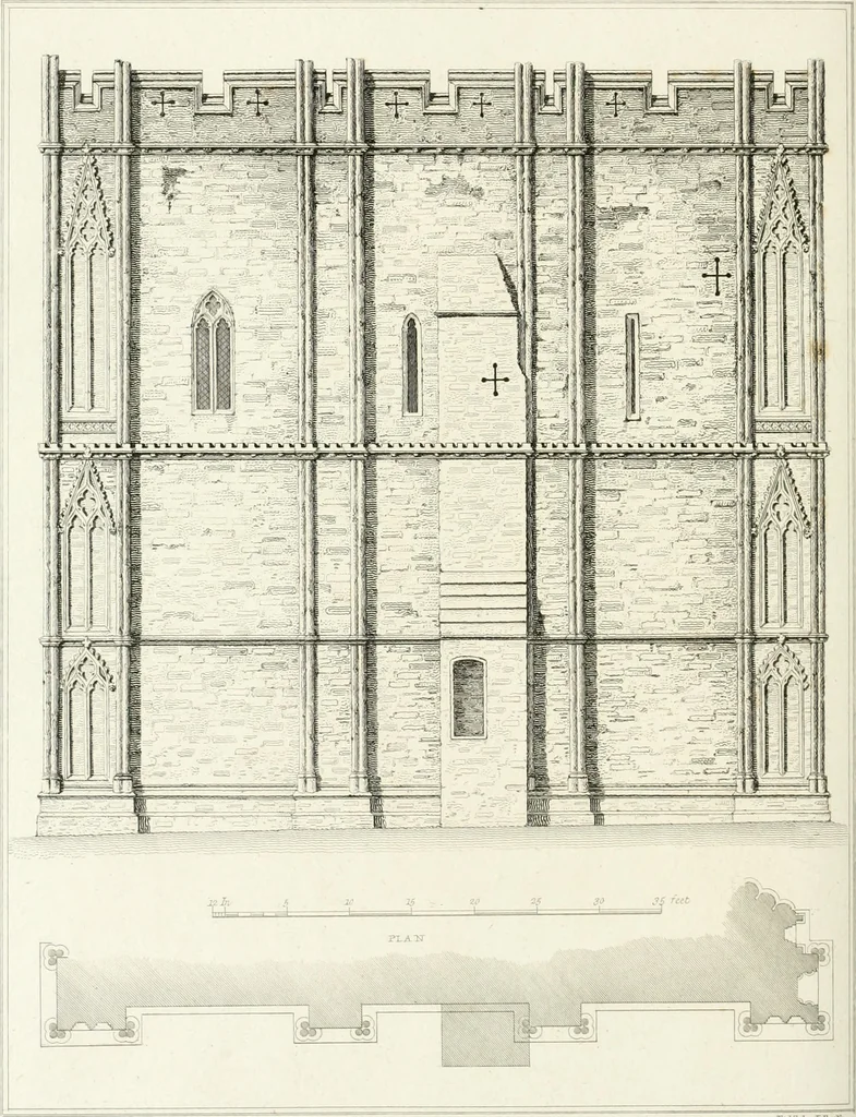 An illustration from The architectural antiquities of Great Britain : represented and illustrated in a series of views, elevations, plans, sections, and details, of various ancient English edifices : with historical and descriptive accounts of each, 1807, leaf 221