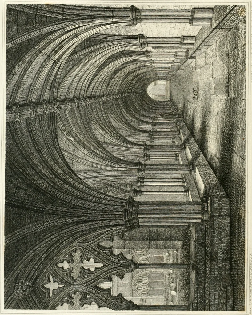 An illustration from The architectural antiquities of Great Britain : represented and illustrated in a series of views, elevations, plans, sections, and details, of various ancient English edifices : with historical and descriptive accounts of each, 1807, leaf 229