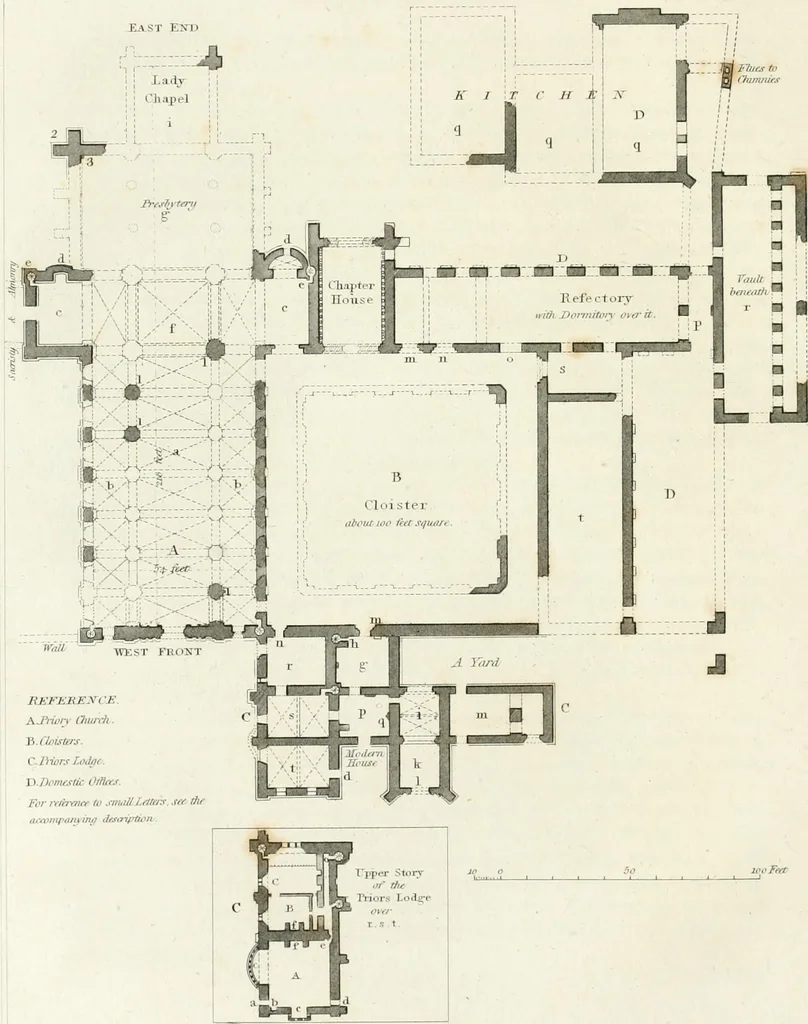 An illustration from The architectural antiquities of Great Britain : represented and illustrated in a series of views, elevations, plans, sections, and details, of various ancient English edifices : with historical and descriptive accounts of each, 1807, leaf 39