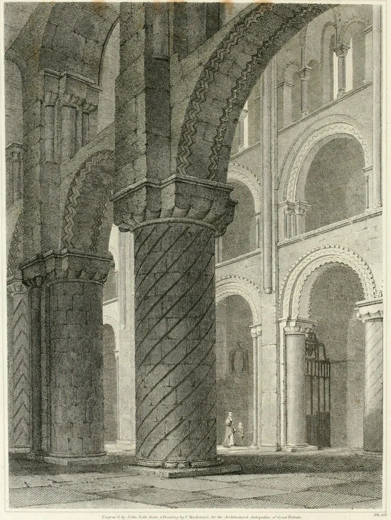 An illustration from The architectural antiquities of Great Britain : represented and illustrated in a series of views, elevations, plans, sections, and details, of various ancient English edifices : with historical and descriptive accounts of each, 1807, leaf 49