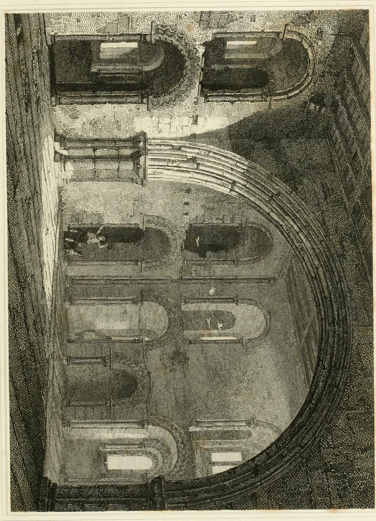 An illustration from The architectural antiquities of Great Britain : represented and illustrated in a series of views, elevations, plans, sections, and details, of various ancient English edifices : with historical and descriptive accounts of each, 1807, leaf 70