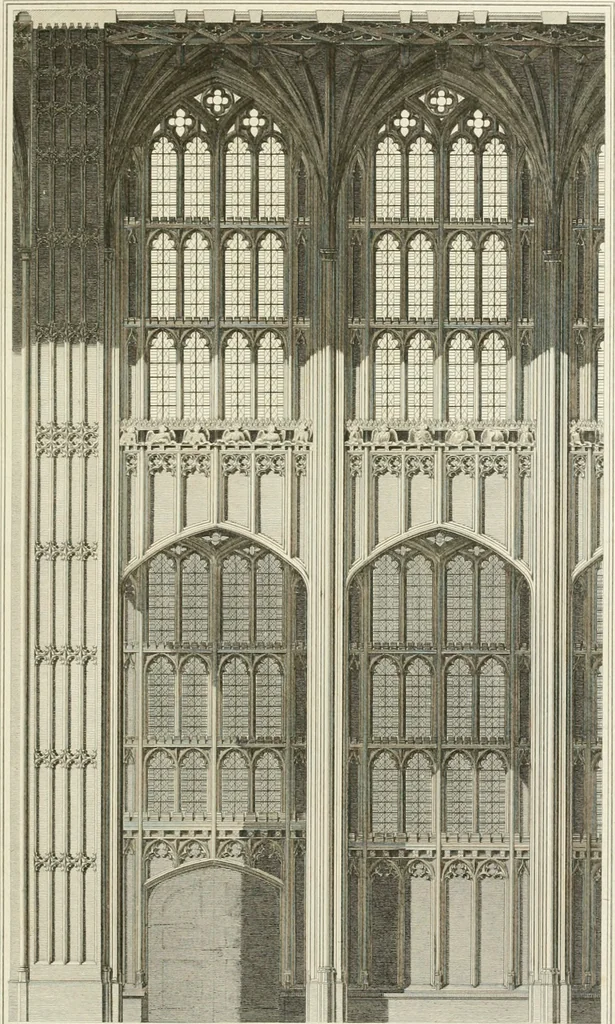 An illustration from The architectural antiquities of Great Britain : represented and illustrated in a series of views, elevations, plans, sections, and details, of various ancient English edifices : with historical and descriptive accounts of each, 1807, leaf 78