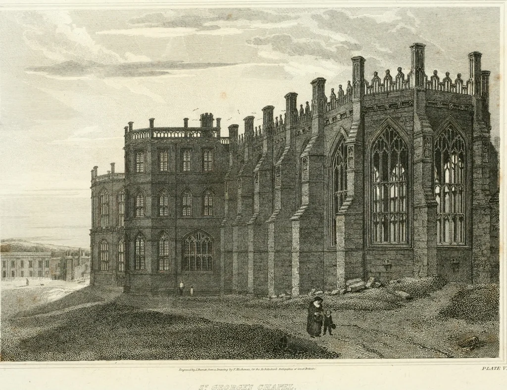 An illustration from The architectural antiquities of Great Britain : represented and illustrated in a series of views, elevations, plans, sections, and details, of various ancient English edifices : with historical and descriptive accounts of each, 1807, leaf 89