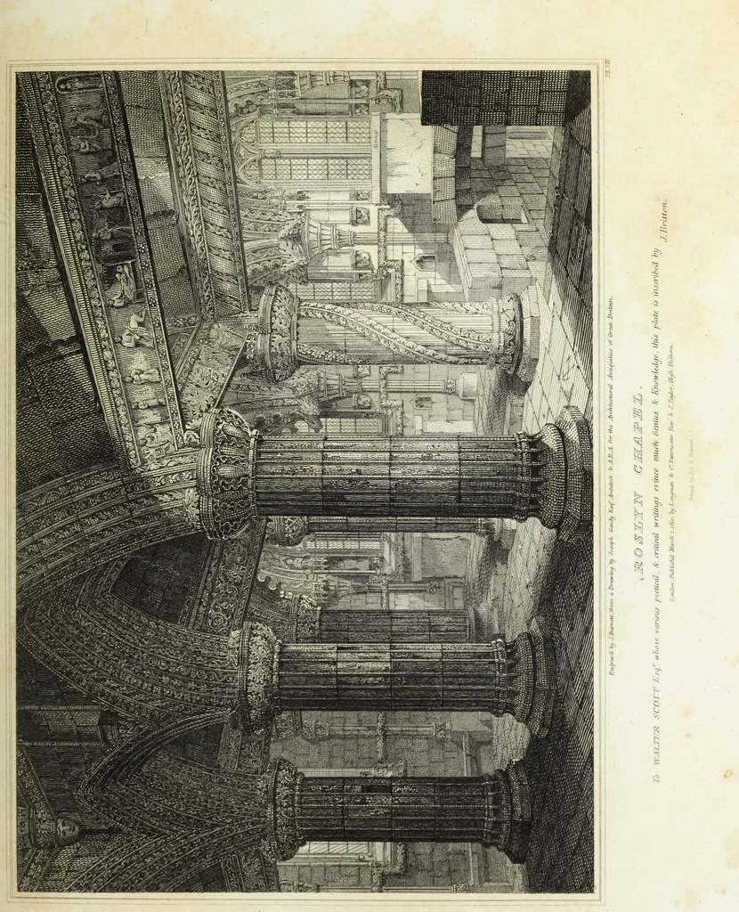 An illustration from The architectural antiquities of Great Britain, represented and illustrated in a series of views, elevations, plans, sections, and details, of various ancient English edifices : with historical and descriptive accounts of each, 1807, leaf 158
