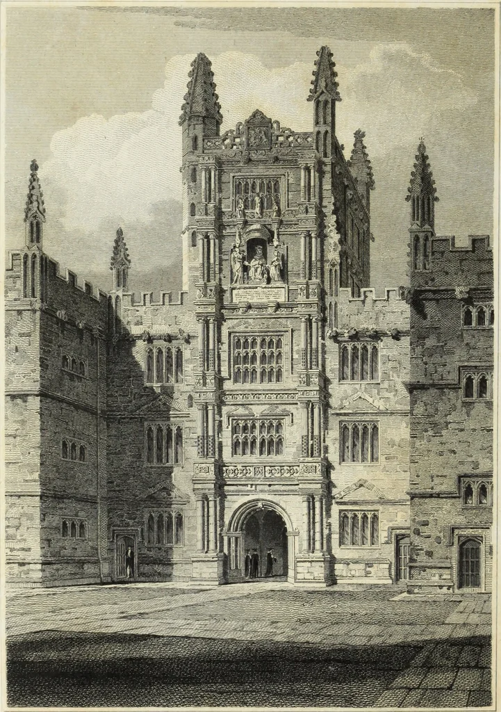 An illustration from The architectural antiquities of Great Britain, represented and illustrated in a series of views, elevations, plans, sections, and details, of various ancient English edifices : with historical and descriptive accounts of each, 1807, leaf 263
