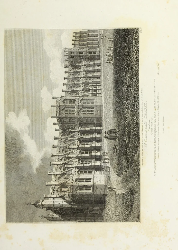 An illustration from The architectural antiquities of Great Britain, represented and illustrated in a series of views, elevations, plans, sections, and details, of various ancient English edifices : with historical and descriptive accounts of each, 1807, leaf 86