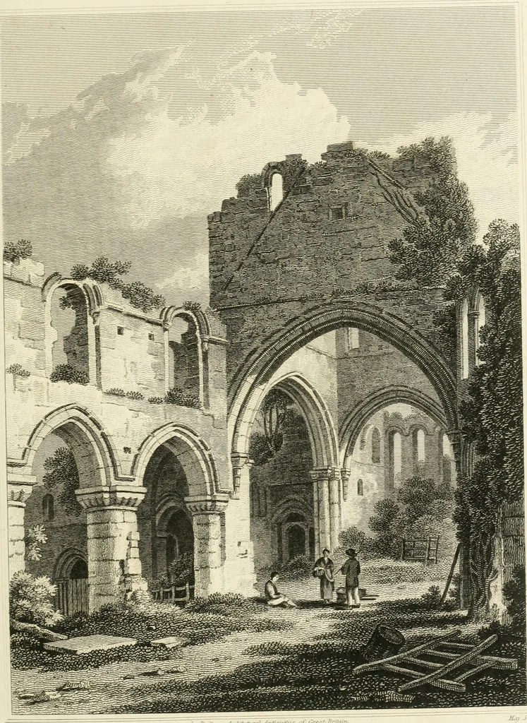 An illustration from The architectural antiquities of Great Britain : represented and illustrated in a series of views, elevations, plans, sections, and details, of various ancient English edifices : with historical and descriptive accounts of each, 1807, leaf 110