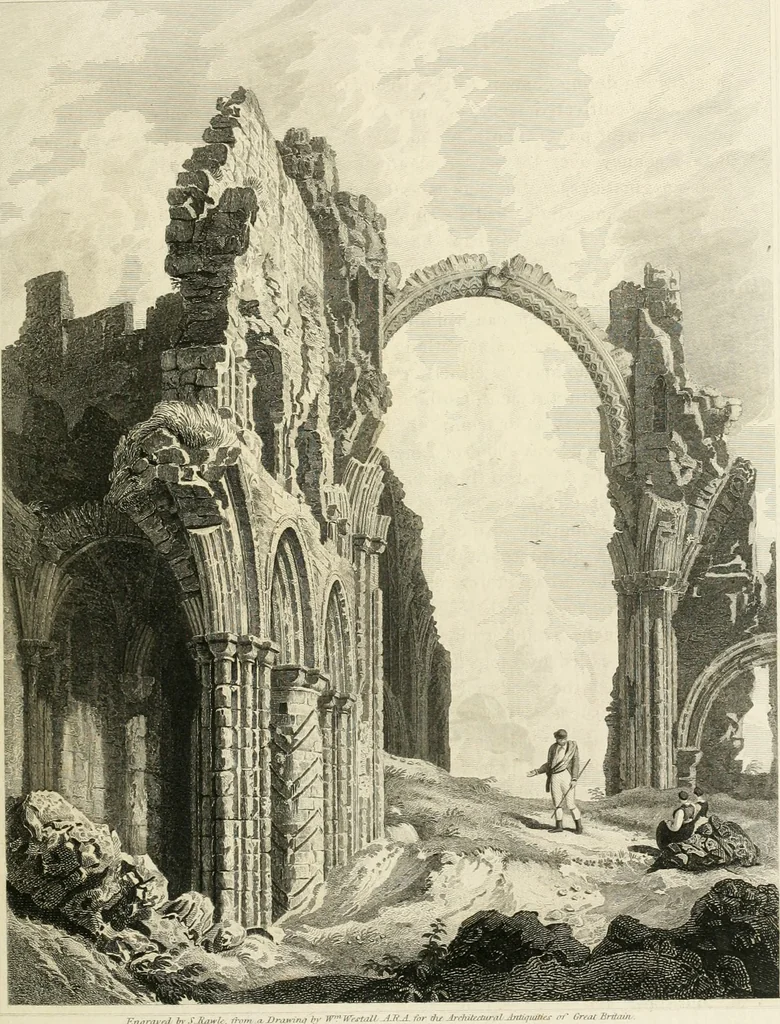 An illustration from The architectural antiquities of Great Britain : represented and illustrated in a series of views, elevations, plans, sections, and details, of various ancient English edifices : with historical and descriptive accounts of each, 1807, leaf 128