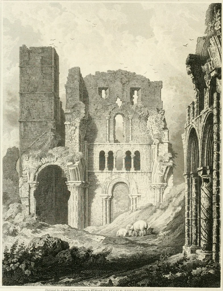 An illustration from The architectural antiquities of Great Britain : represented and illustrated in a series of views, elevations, plans, sections, and details, of various ancient English edifices : with historical and descriptive accounts of each, 1807, leaf 131