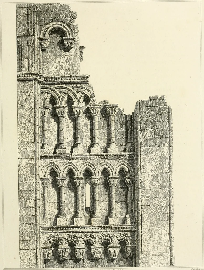 An illustration from The architectural antiquities of Great Britain : represented and illustrated in a series of views, elevations, plans, sections, and details, of various ancient English edifices : with historical and descriptive accounts of each, 1807, leaf 152
