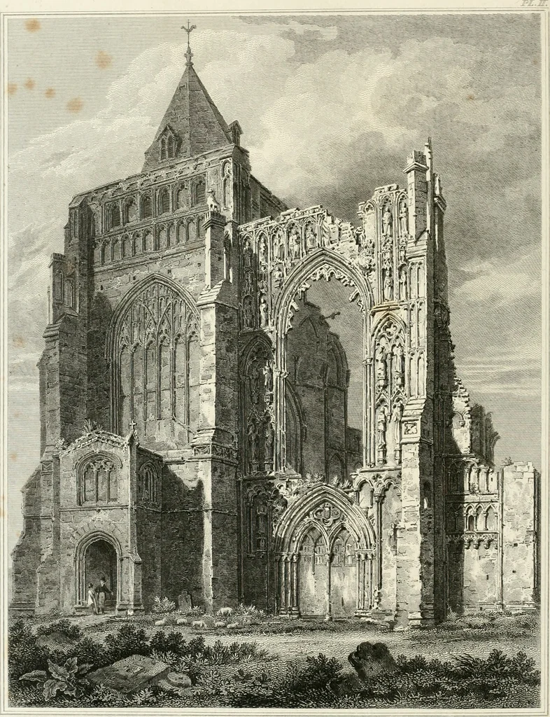 An illustration from The architectural antiquities of Great Britain : represented and illustrated in a series of views, elevations, plans, sections, and details, of various ancient English edifices : with historical and descriptive accounts of each, 1807, leaf 155