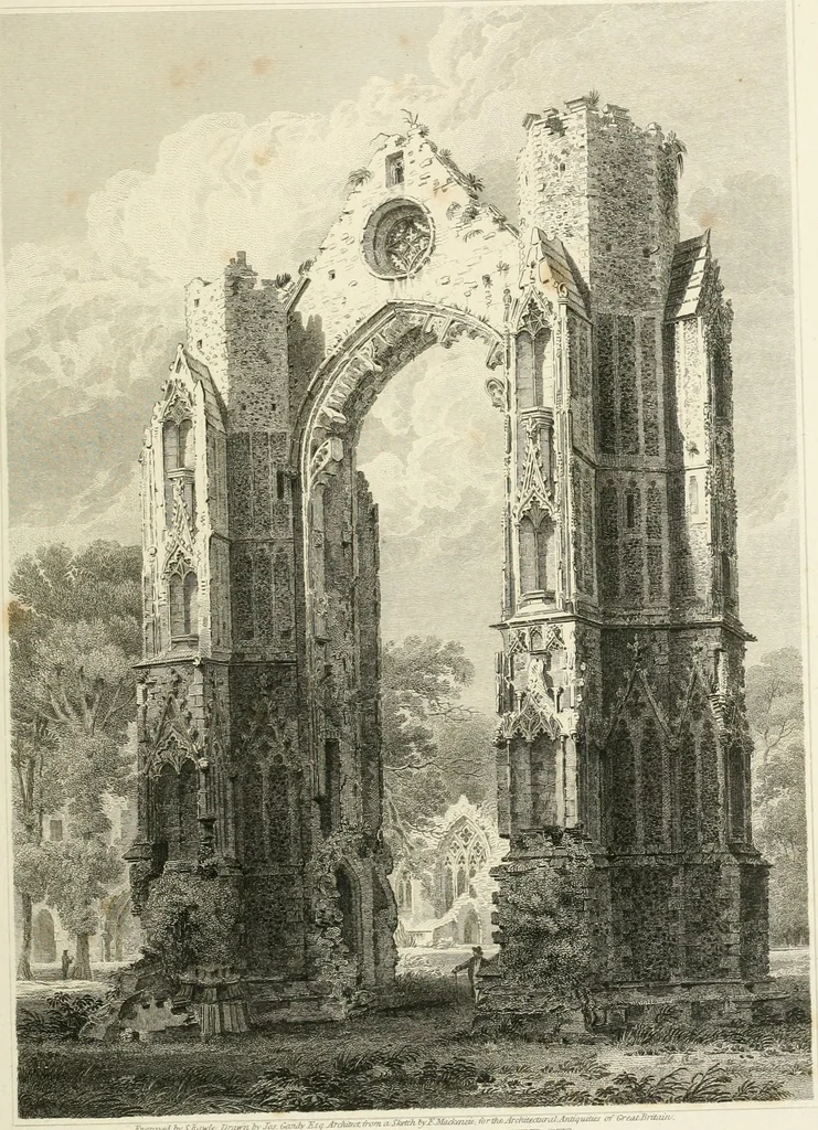 An illustration from The architectural antiquities of Great Britain : represented and illustrated in a series of views, elevations, plans, sections, and details, of various ancient English edifices : with historical and descriptive accounts of each, 1807, leaf 168