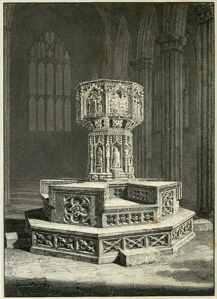 An illustration from The architectural antiquities of Great Britain : represented and illustrated in a series of views, elevations, plans, sections, and details, of various ancient English edifices : with historical and descriptive accounts of each, 1807, leaf 171