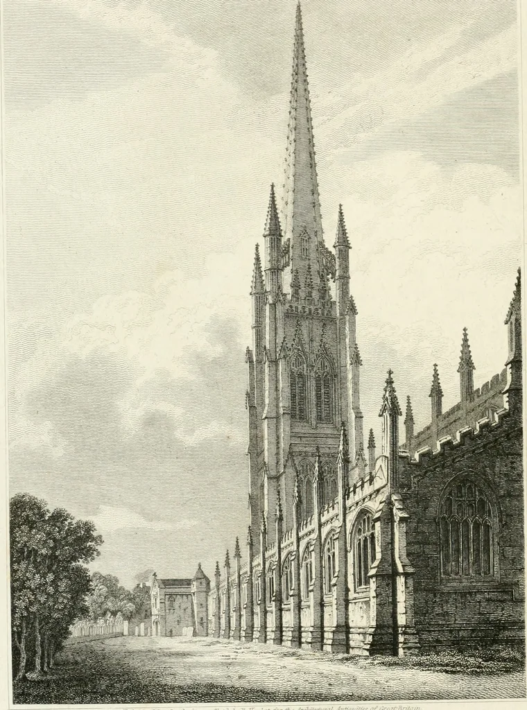 An illustration from The architectural antiquities of Great Britain : represented and illustrated in a series of views, elevations, plans, sections, and details, of various ancient English edifices : with historical and descriptive accounts of each, 1807, leaf 29