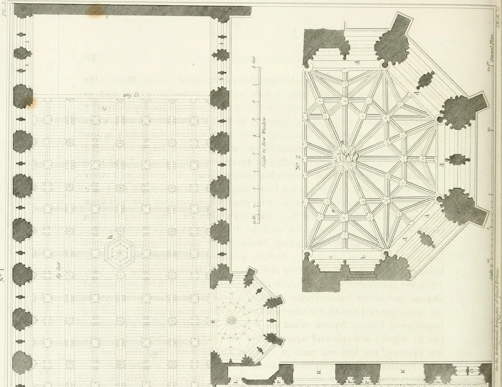 An illustration from The architectural antiquities of Great Britain : represented and illustrated in a series of views, elevations, plans, sections, and details, of various ancient English edifices : with historical and descriptive accounts of each, 1807, leaf 323