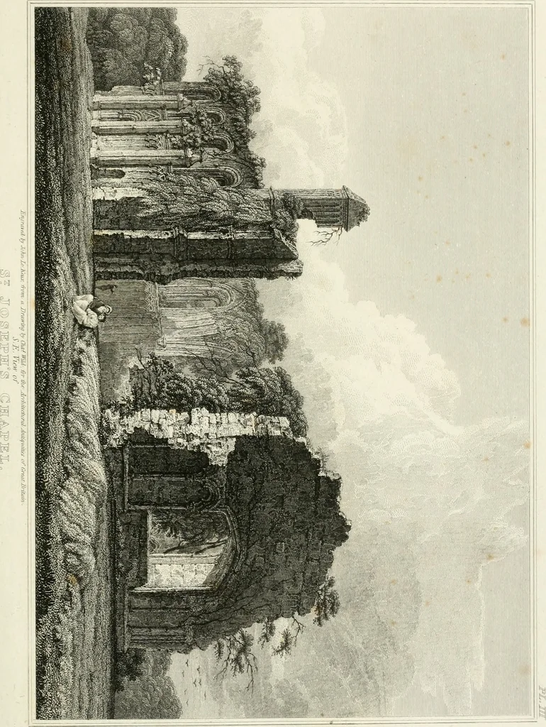 An illustration from The architectural antiquities of Great Britain : represented and illustrated in a series of views, elevations, plans, sections, and details, of various ancient English edifices : with historical and descriptive accounts of each, 1807, leaf 346
