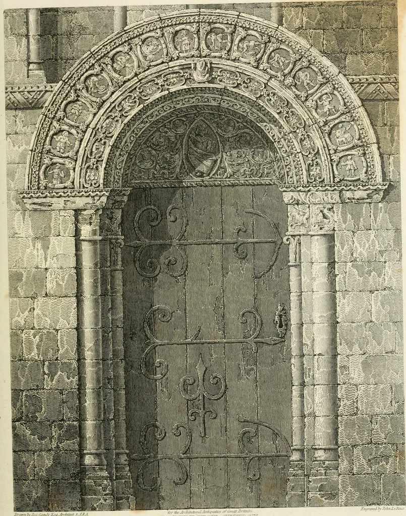 An illustration from The architectural antiquities of Great Britain : represented and illustrated in a series of views, elevations, plans, sections, and details, of various ancient English edifices : with historical and descriptive accounts of each, 1807, leaf 76