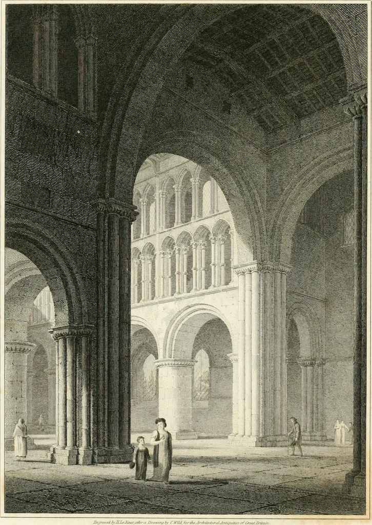 An illustration from The architectural antiquities of Great Britain : represented and illustrated in a series of views, elevations, plans, sections, and details, of various ancient English edifices : with historical and descriptive accounts of each, 1807, leaf 85