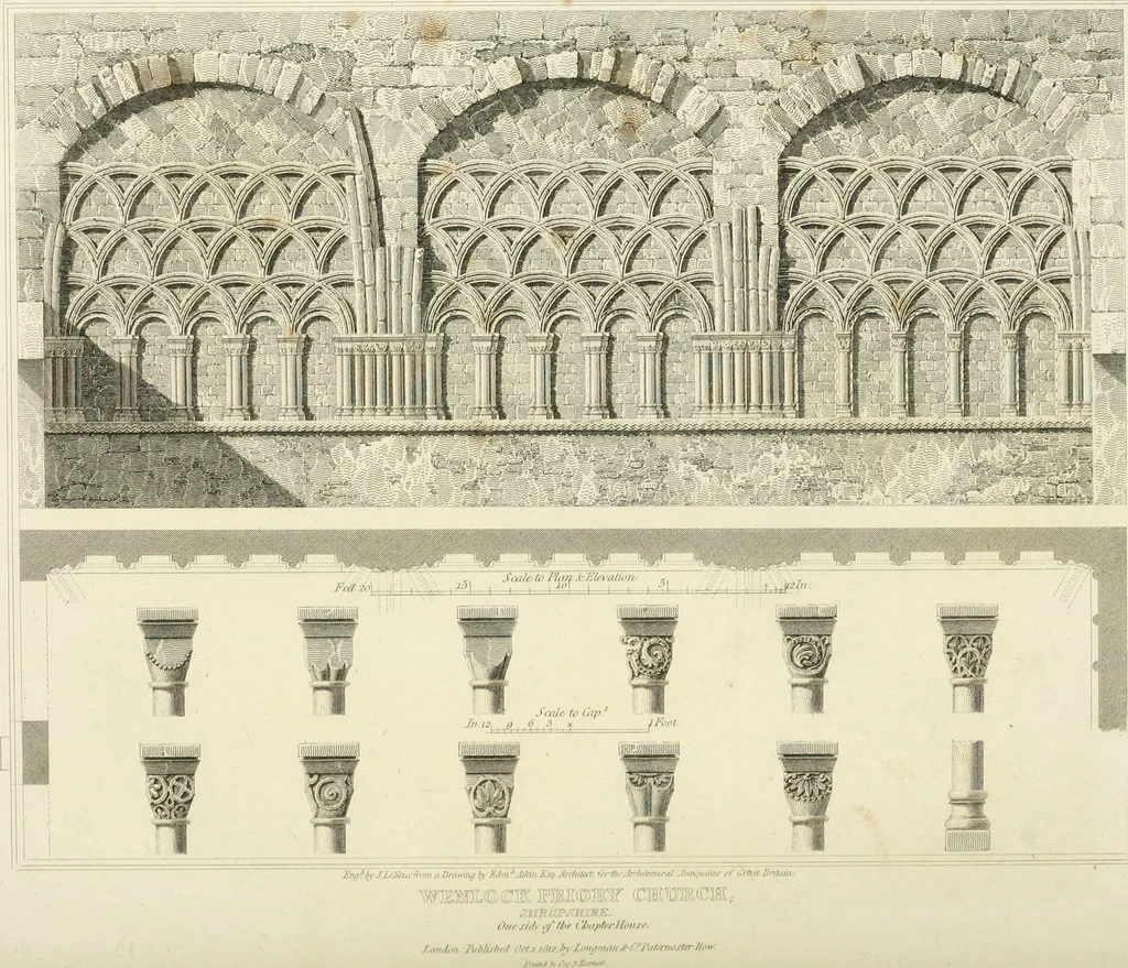 An illustration from The architectural antiquities of Great Britain : represented and illustrated in a series of views, elevations, plans, sections, and details, of various ancient English edifices : with historical and descriptive accounts of each, 1807, leaf 94