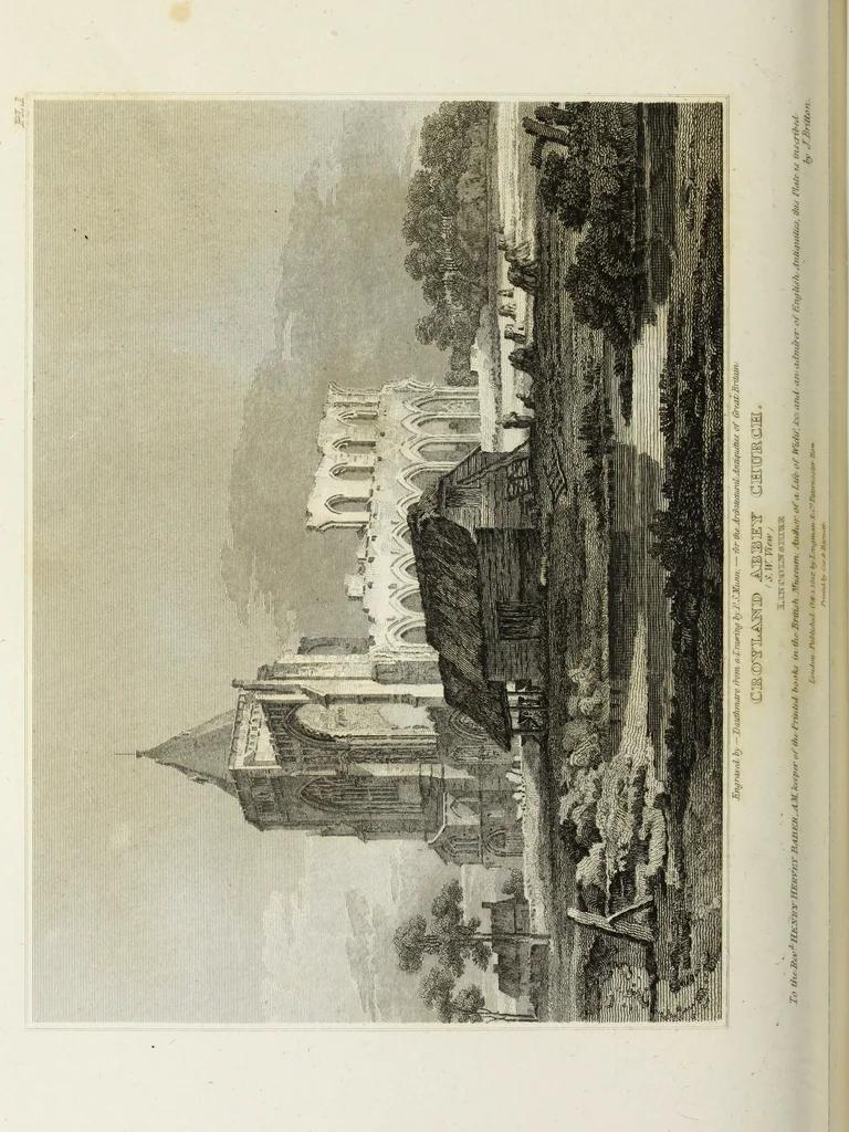 An illustration from The architectural antiquities of Great Britain, represented and illustrated in a series of views, elevations, plans, sections, and details, of various ancient English edifices : with historical and descriptive accounts of each, 1807, leaf 137