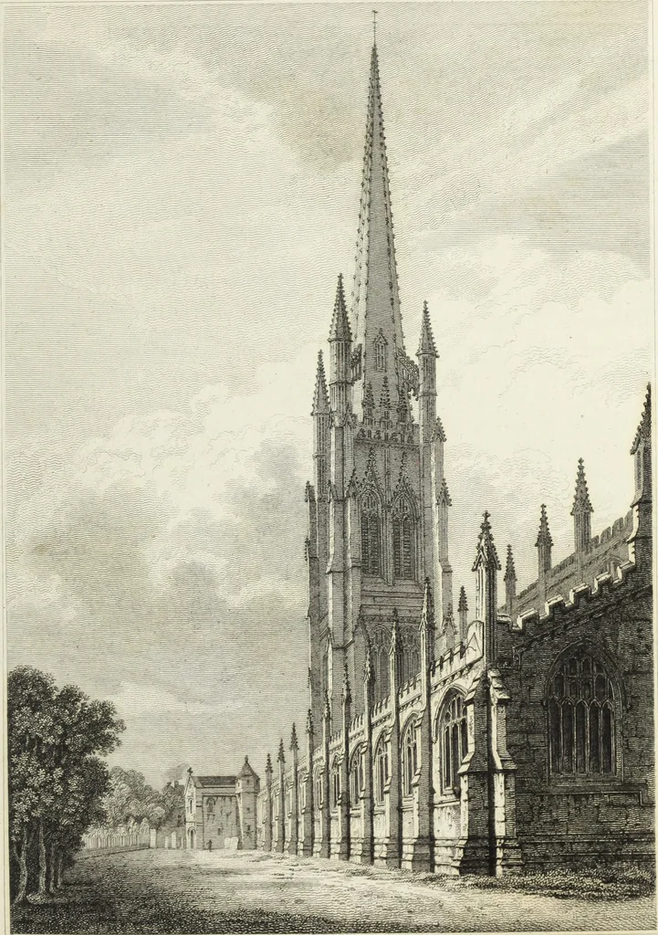 An illustration from The architectural antiquities of Great Britain, represented and illustrated in a series of views, elevations, plans, sections, and details, of various ancient English edifices : with historical and descriptive accounts of each, 1807, leaf 20