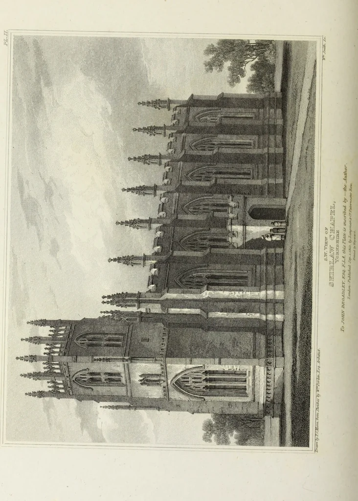 An illustration from The architectural antiquities of Great Britain, represented and illustrated in a series of views, elevations, plans, sections, and details, of various ancient English edifices : with historical and descriptive accounts of each, 1807, leaf 207