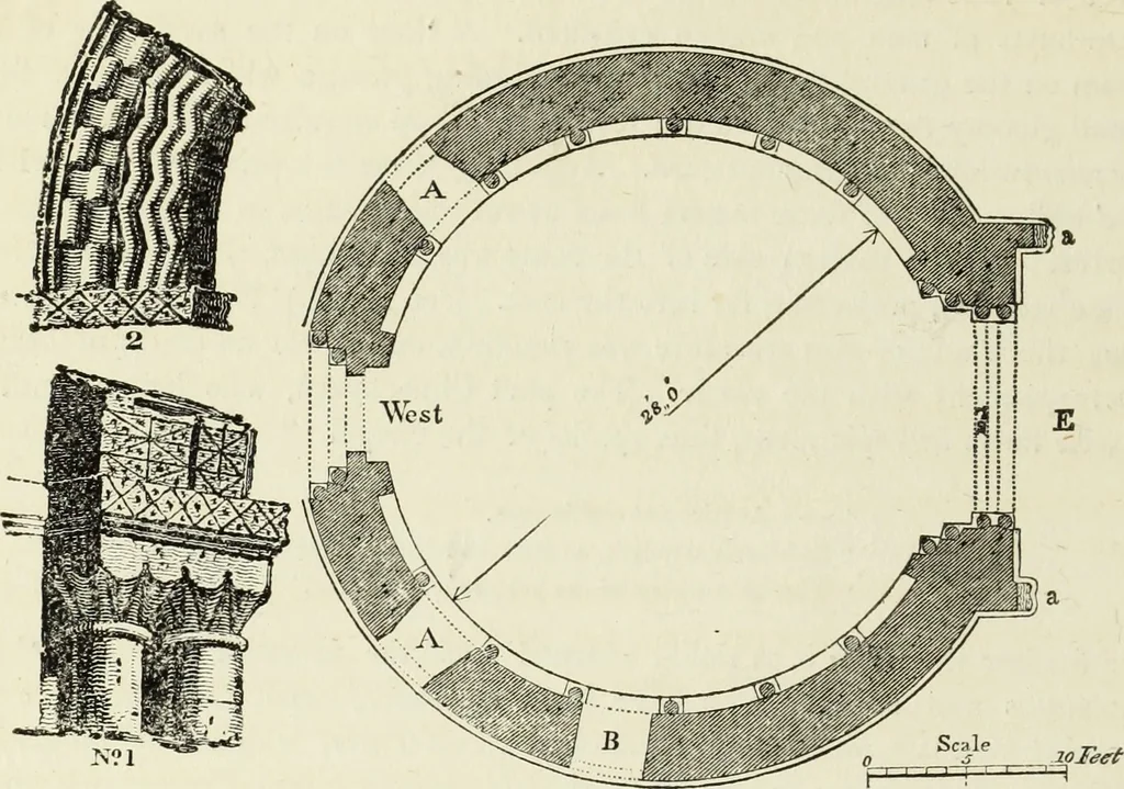 An illustration from The architectural antiquities of Great Britain, represented and illustrated in a series of views, elevations, plans, sections, and details, of various ancient English edifices : with historical and descriptive accounts of each, 1807, leaf 229