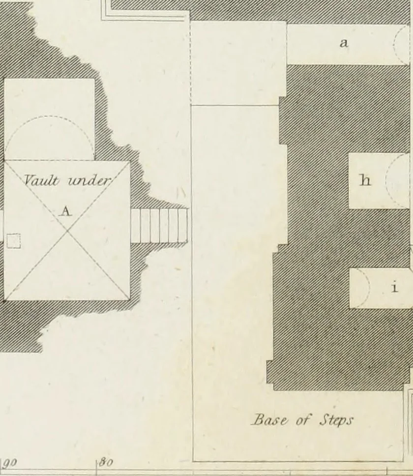 An illustration from The architectural antiquities of Great Britain, represented and illustrated in a series of views, elevations, plans, sections, and details, of various ancient English edifices : with historical and descriptive accounts of each, 1807, leaf 271