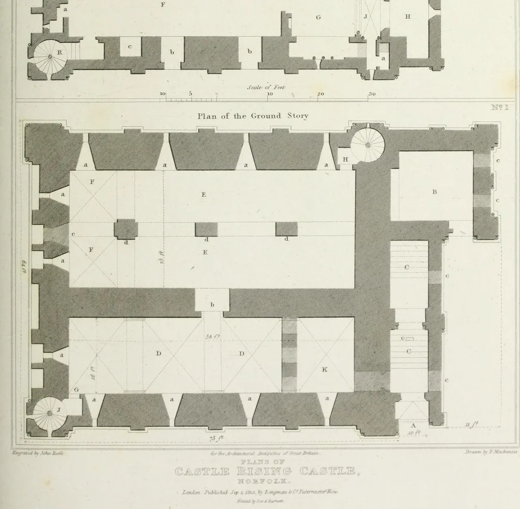 An illustration from The architectural antiquities of Great Britain, represented and illustrated in a series of views, elevations, plans, sections, and details, of various ancient English edifices : with historical and descriptive accounts of each, 1807, leaf 274