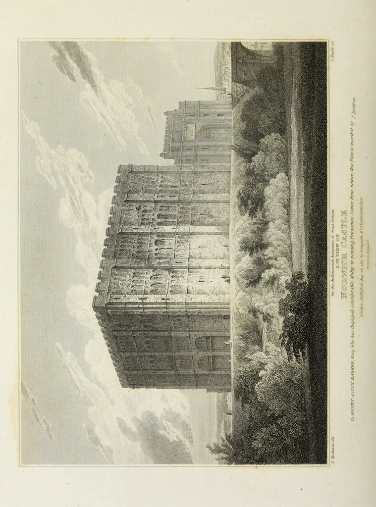 An illustration from The architectural antiquities of Great Britain, represented and illustrated in a series of views, elevations, plans, sections, and details, of various ancient English edifices : with historical and descriptive accounts of each, 1807, leaf 285