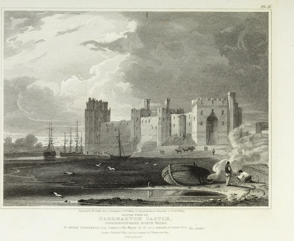 An illustration from The architectural antiquities of Great Britain, represented and illustrated in a series of views, elevations, plans, sections, and details, of various ancient English edifices : with historical and descriptive accounts of each, 1807, leaf 292