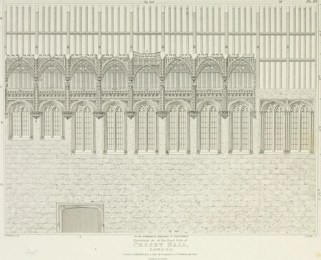 An illustration from The architectural antiquities of Great Britain, represented and illustrated in a series of views, elevations, plans, sections, and details, of various ancient English edifices : with historical and descriptive accounts of each, 1807, leaf 332