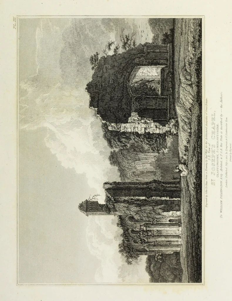 An illustration from The architectural antiquities of Great Britain, represented and illustrated in a series of views, elevations, plans, sections, and details, of various ancient English edifices : with historical and descriptive accounts of each, 1807, leaf 350