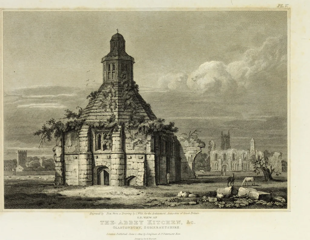 An illustration from The architectural antiquities of Great Britain, represented and illustrated in a series of views, elevations, plans, sections, and details, of various ancient English edifices : with historical and descriptive accounts of each, 1807, leaf 356