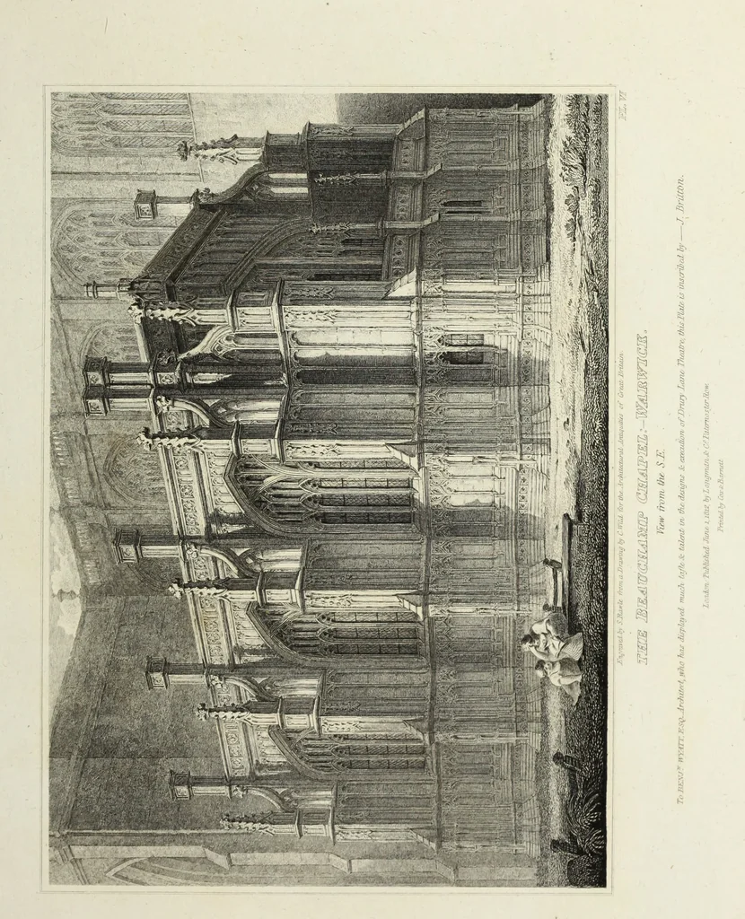 An illustration from The architectural antiquities of Great Britain, represented and illustrated in a series of views, elevations, plans, sections, and details, of various ancient English edifices : with historical and descriptive accounts of each, 1807, leaf 46