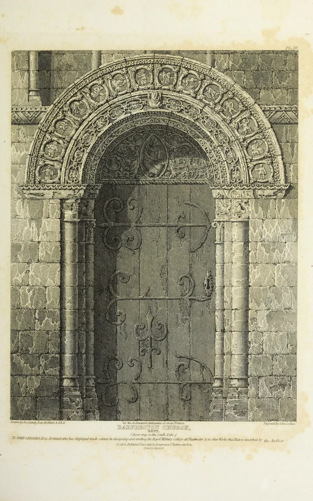 An illustration from The architectural antiquities of Great Britain, represented and illustrated in a series of views, elevations, plans, sections, and details, of various ancient English edifices : with historical and descriptive accounts of each, 1807, leaf 70