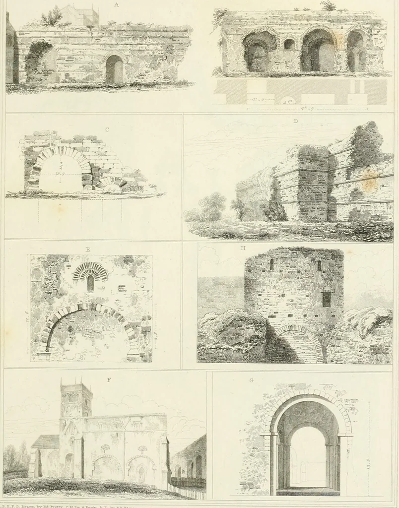 An illustration from The architectural antiquities of Great Britain : represented and illustrated in a series of views, elevations, plans, sections, and details, of various ancient English edifices : with historical and descriptive accounts of each, 1807, leaf 292