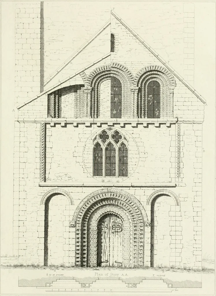 An illustration from The architectural antiquities of Great Britain : represented and illustrated in a series of views, elevations, plans, sections, and details, of various ancient English edifices : with historical and descriptive accounts of each, 1807, leaf 308