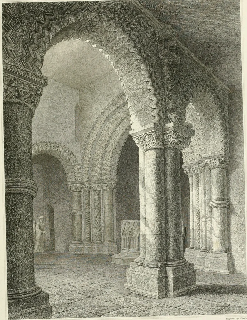 An illustration from The architectural antiquities of Great Britain : represented and illustrated in a series of views, elevations, plans, sections, and details, of various ancient English edifices : with historical and descriptive accounts of each, 1807, leaf 330