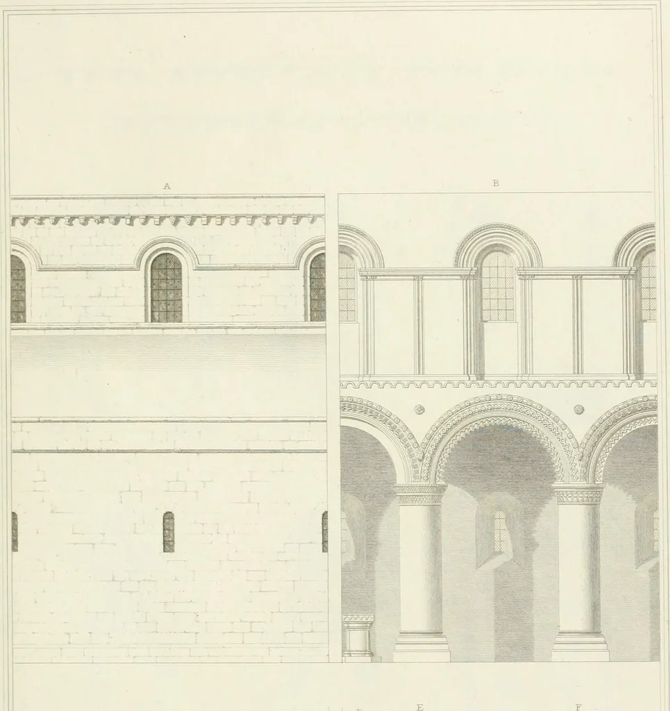 An illustration from The architectural antiquities of Great Britain : represented and illustrated in a series of views, elevations, plans, sections, and details, of various ancient English edifices : with historical and descriptive accounts of each, 1807, leaf 334