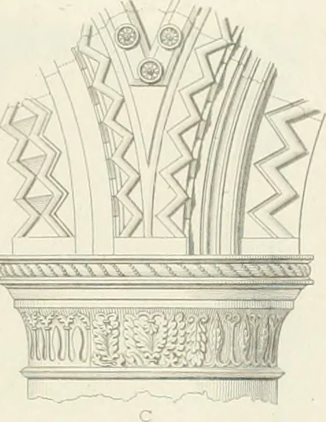 An illustration from The architectural antiquities of Great Britain : represented and illustrated in a series of views, elevations, plans, sections, and details, of various ancient English edifices : with historical and descriptive accounts of each, 1807, leaf 338
