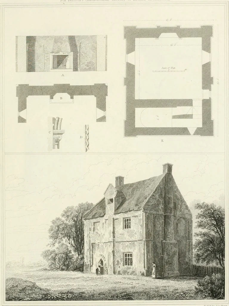 An illustration from The architectural antiquities of Great Britain : represented and illustrated in a series of views, elevations, plans, sections, and details, of various ancient English edifices : with historical and descriptive accounts of each, 1807, leaf 340