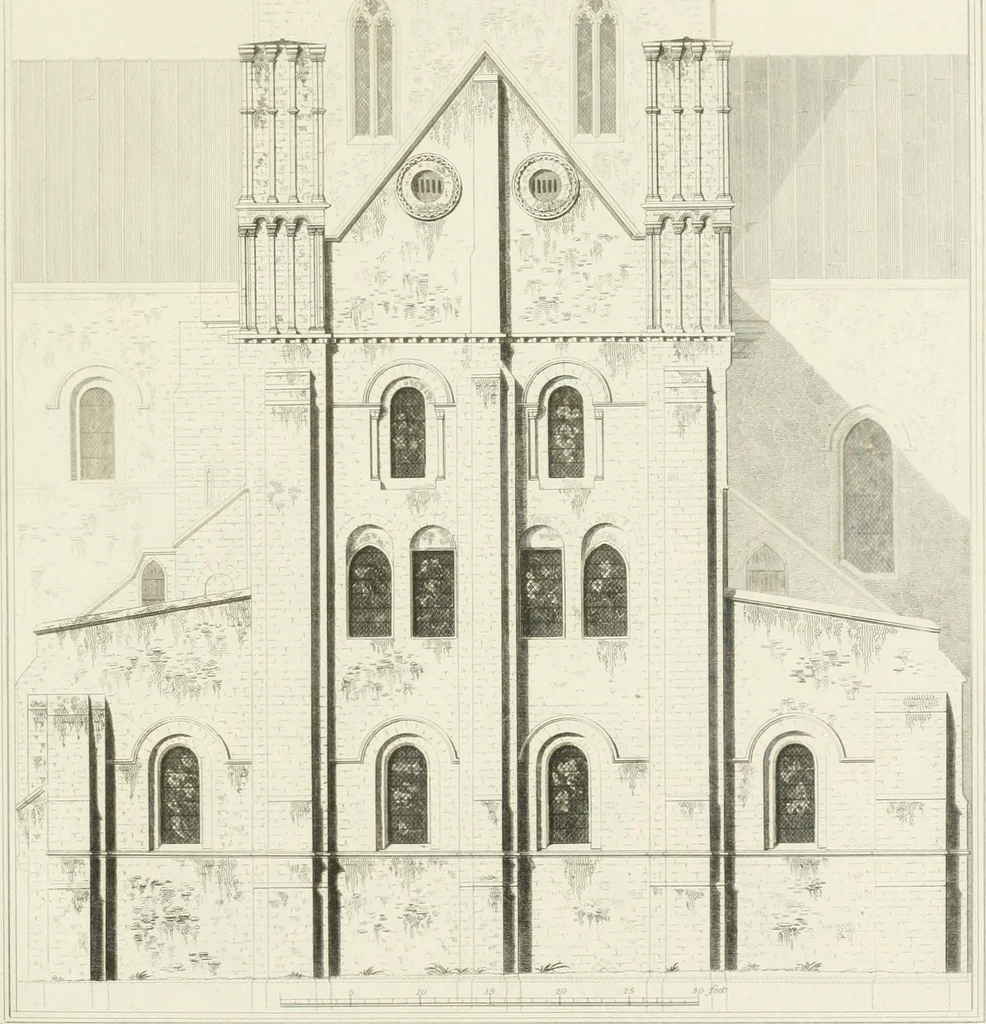 An illustration from The architectural antiquities of Great Britain : represented and illustrated in a series of views, elevations, plans, sections, and details, of various ancient English edifices : with historical and descriptive accounts of each, 1807, leaf 346